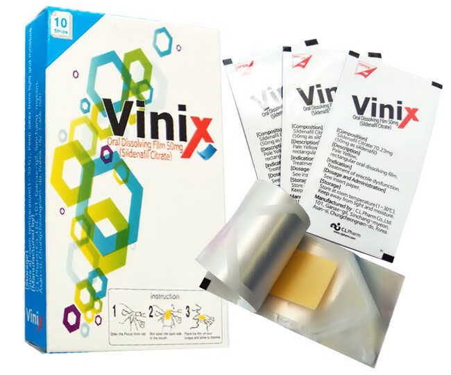Tem Vinix 100mg kéo dài thời gian quan hệ hộp 10 tem 16 tem vinix 50mg